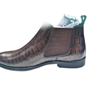 Crocodile-Pattern Chelsea Boots